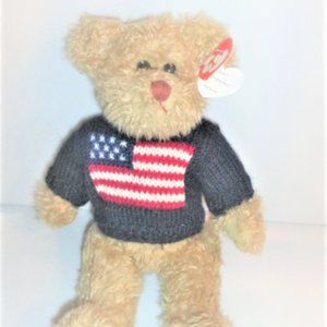 1993 12" TY Beanie Bear GRANT Let Freedom Ring Teddy Bear Collectible Teddy Bear